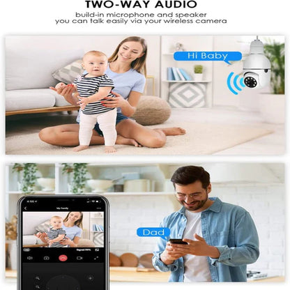Cameră WiFi Bec 360° cu Monitorizare Video, Night Vision și Control din Telefon, A-172-1
