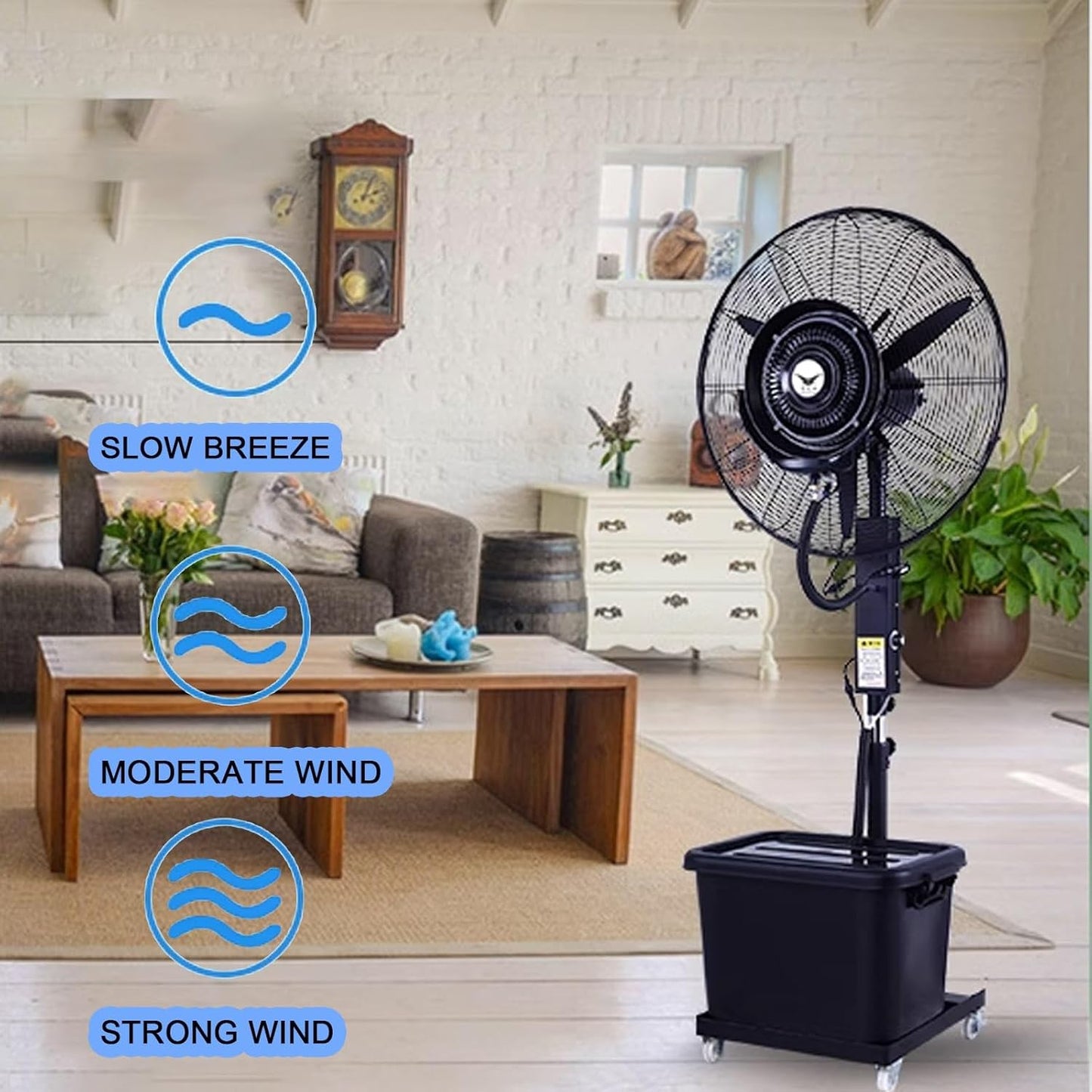 Ventilator industrial cu rezervor apa 40 litri diametru 55cm putere — Mai Mult Confort în