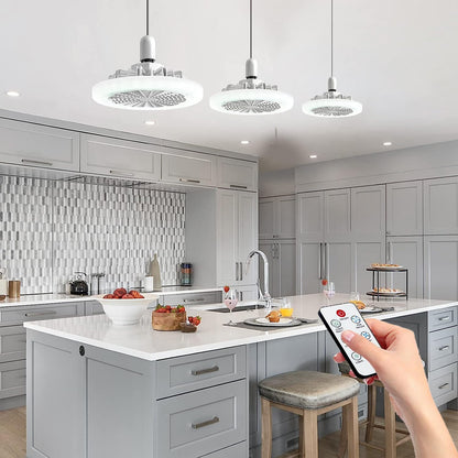 Lampa LED tavan cu ventilator si telecomanda 30W — Ambient Modern Pentru Acasă