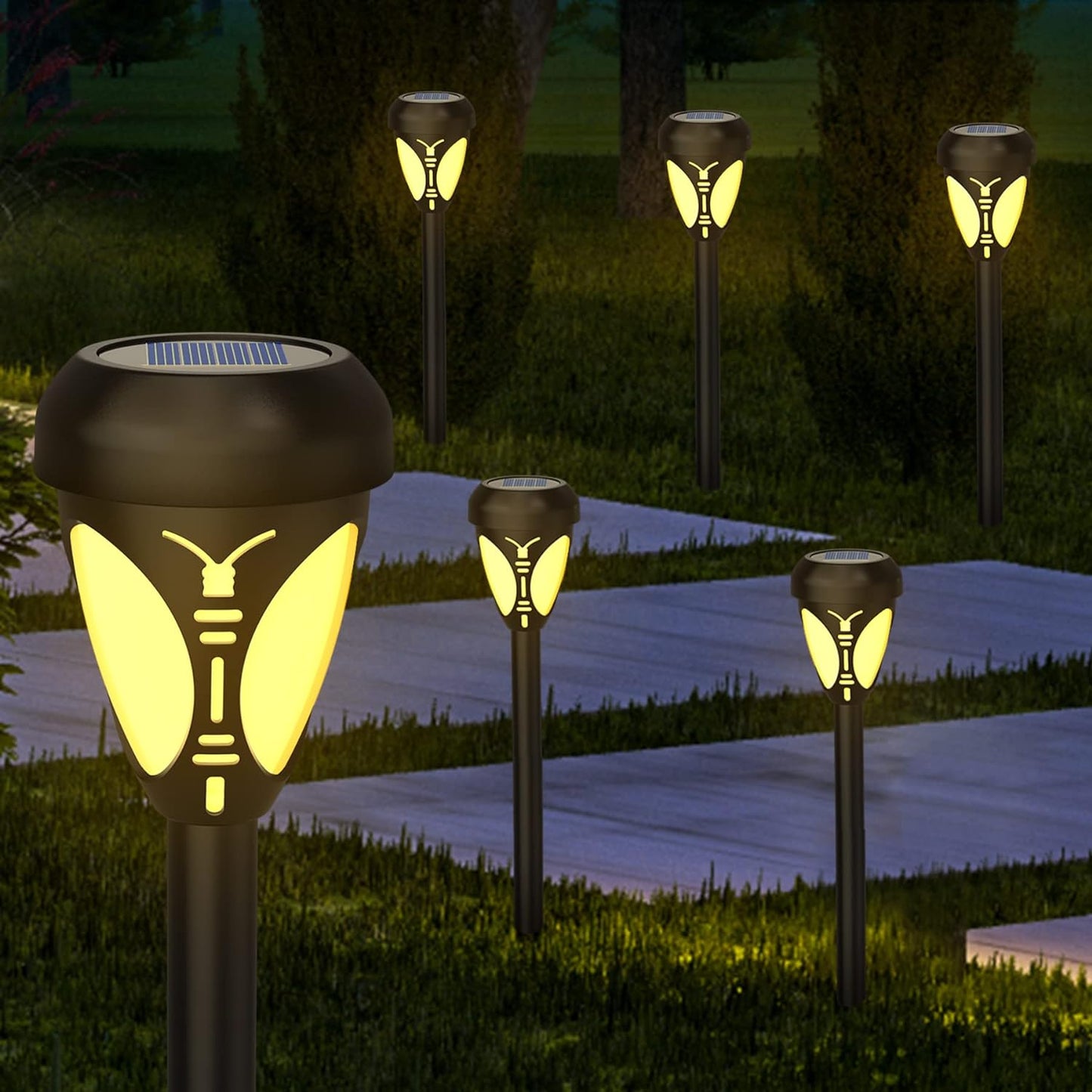 Set 2 lampi solare LED pentru exterior sub forma de — Ambient Modern Pentru Acasă
