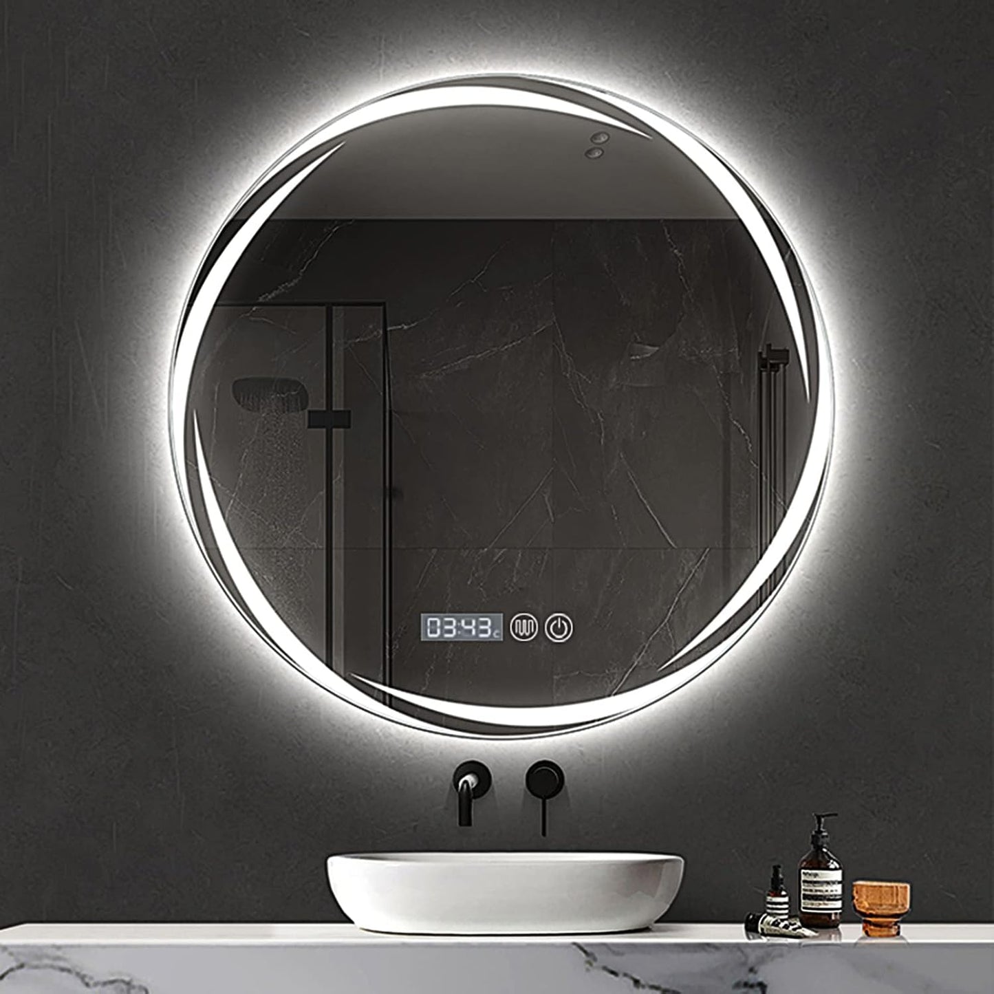 Oglinda LED Rotunda 80 cm cu Touch — Confort Practic Pentru Casa Ta