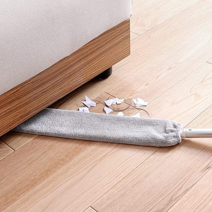 Mop plat retractabil pentru curatarea prafului in spatiile inguste — Confort Practic Pentru Casa