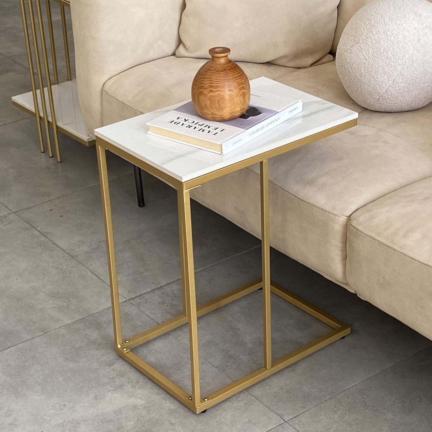 Masuta laterala cu blat tip C design modern 45 x — Confort Practic Pentru Casa Ta