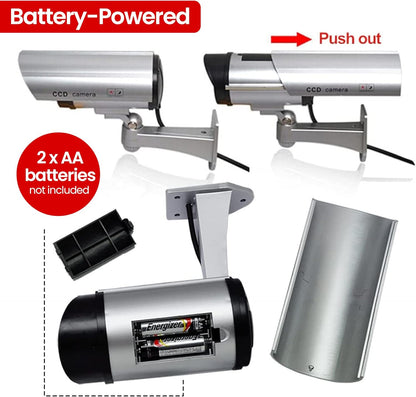 Set 4 camere supraveghere video false LED rosu avertizor — Control și Siguranță Zi de Zi