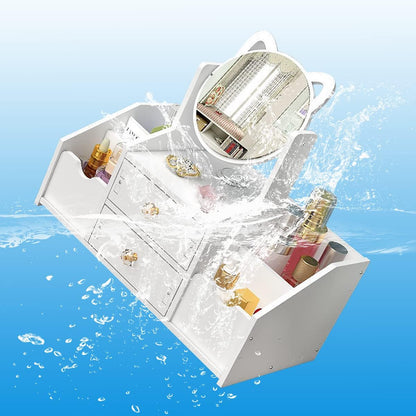 Organizator alb pentru cosmetice și bijuterii PVC 40 x 20 — Confort Practic Pentru Casa Ta