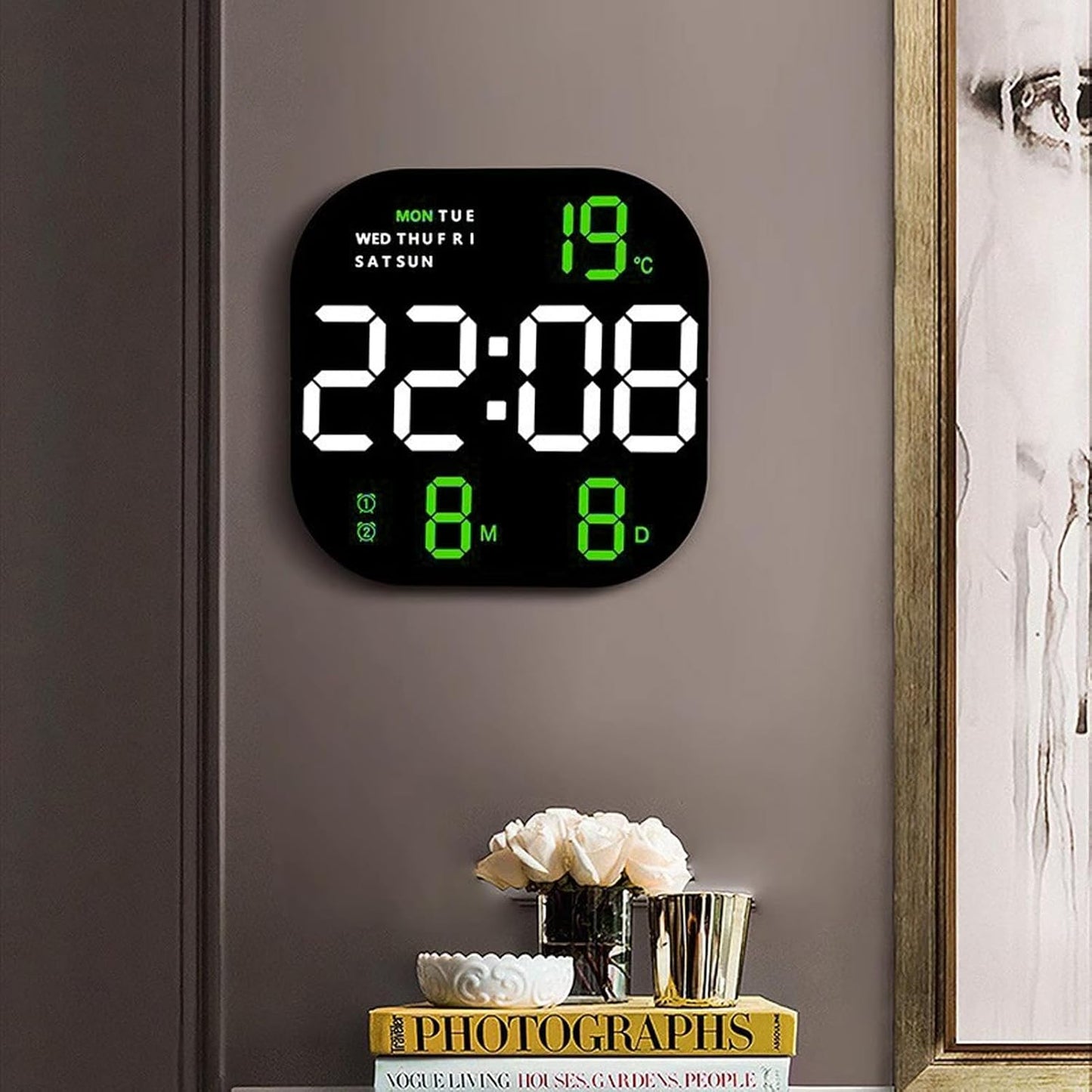 Ceas digital de birou sau perete cu telecomanda cu afisaj — Utilitate Smart Zi de Zi