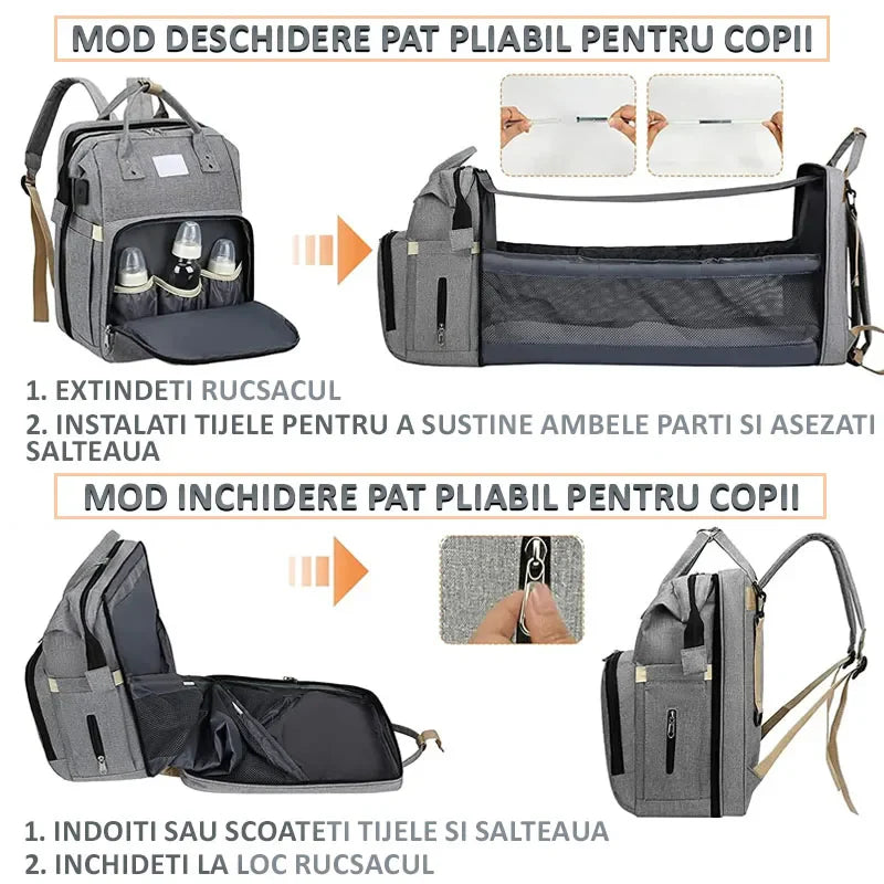 Geanta-Rucsac tip patut extensibil pentru copii — Util Pentru Familie și Copii