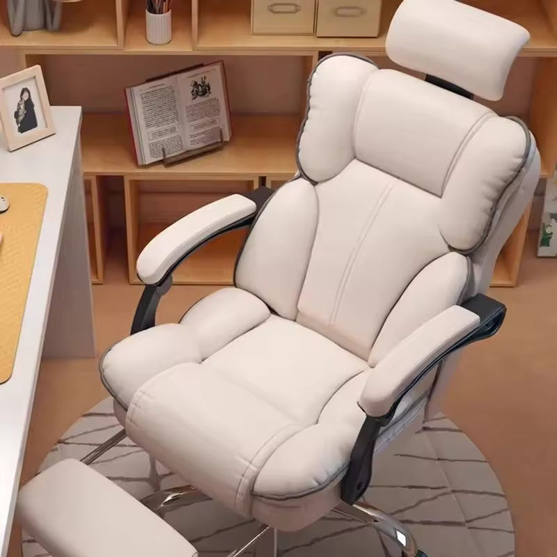 Scaun Ergonomic Directorial cu Suport Picioare Rabatabil Piele Ecologica — Confort Practic Pentru