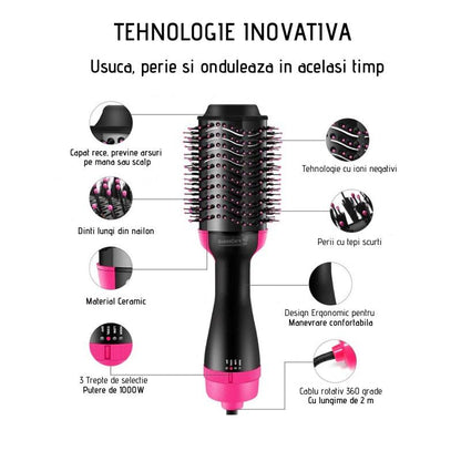 Perie fixa cu aer cald 1000 W — Confort Personal Zi de Zi