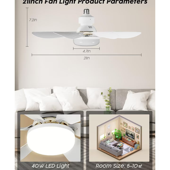 Ventilator de Tavan cu Lampa LED si Telecomanda, Palete Pliabile, A-153-1