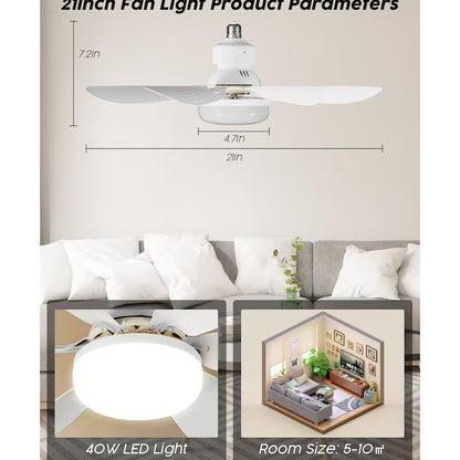 Ventilator de Tavan cu Lampa LED si Telecomanda, Palete Pliabile, A-153-1