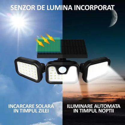 Lampa Solara LED cu Senzor Crepuscular si de Miscare, A-119-80