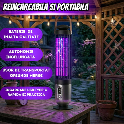 Lampa UV Anti-Tantari Reincarcabila si Lampa de Noapte 2 in 1, cu Senzor de Amurg, A-165-6