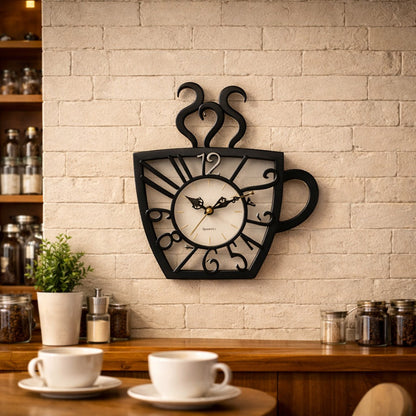 Ceas de Perete Decorativ in Forma de Ceasca de Cafea — Confort Practic Pentru Casa Ta