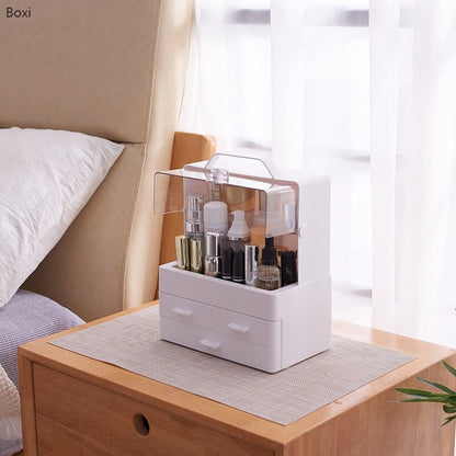 Organizator Cosmetice cu Capac Glisant Transparent si 3 Sertare — Confort Personal Zi de Zi