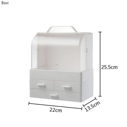 Organizator Cosmetice cu Capac Glisant Transparent si 3 Sertare — Confort Personal Zi de Zi