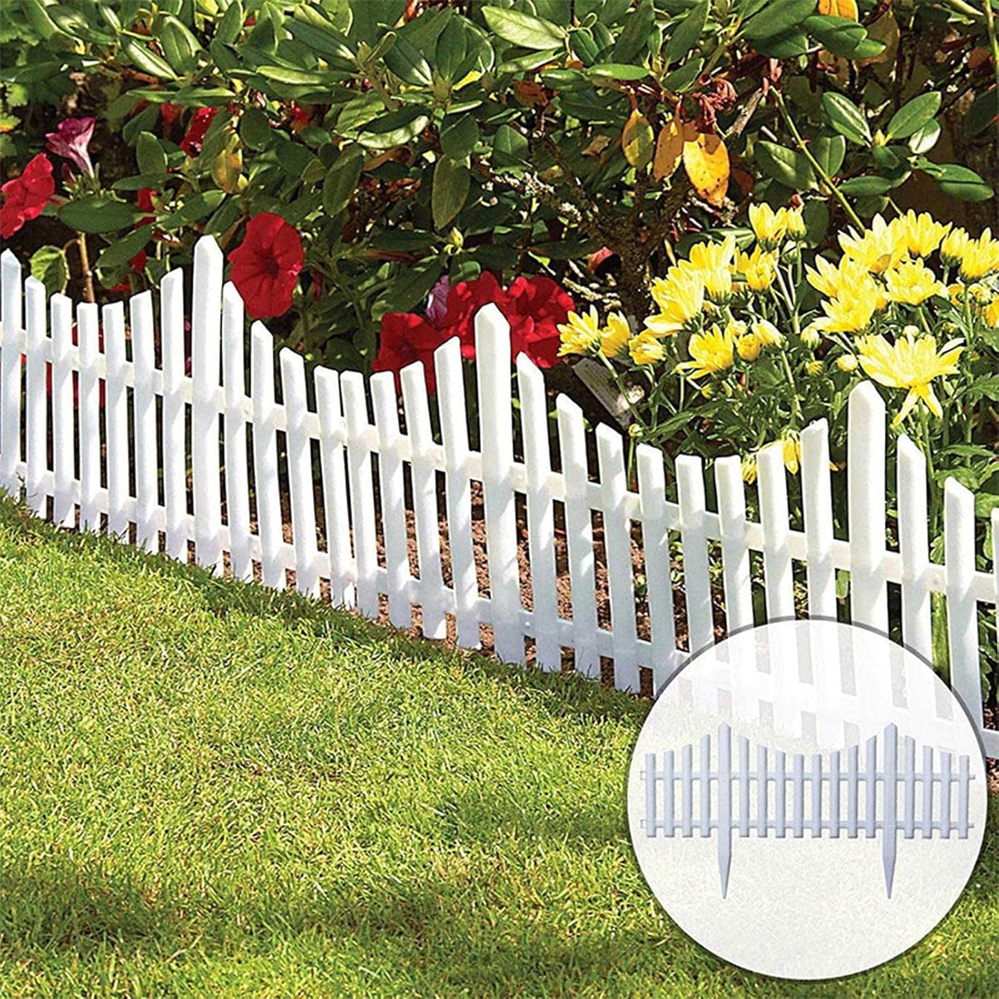Set 6 bucati gard decorativ din plastic pentru gradina 57.5