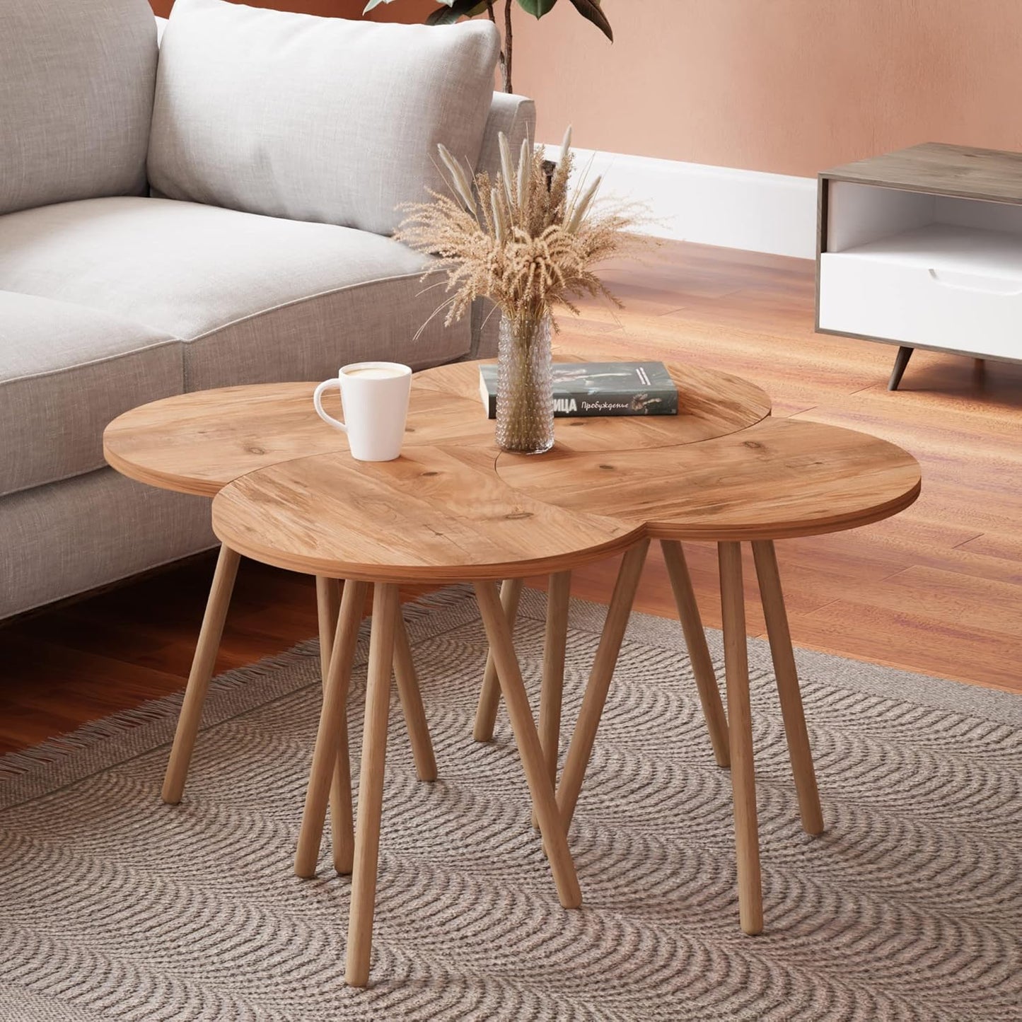Set 4 Masute multifunctionale 48 x 77 x 77 cm — Confort Practic Pentru Casa Ta