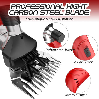 Aparat electric profesional pentru tuns oile cu 2 acumulatori 24V — Îngrijire Mai Ușoară