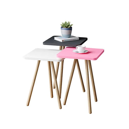 Set 3 masute decorative cu picioare din lemn 34x34 cm — Confort Practic Pentru Casa Ta