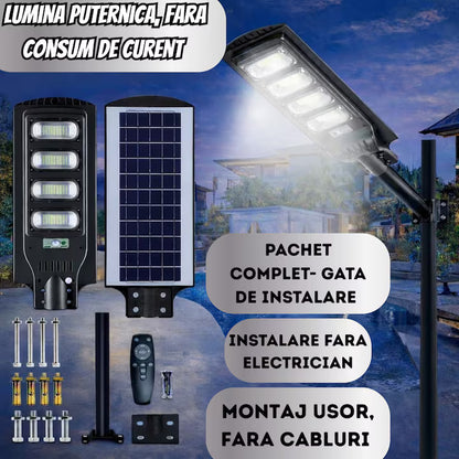 Lampa Solara Stradala cu Senzor de Miscare si Suport de Prindere, A-147-12