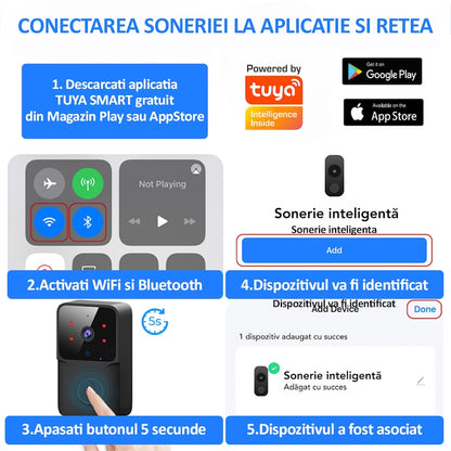 Sonerie Wireless cu Camera Video HD 720p si Vedere Nocturna, A-147-18