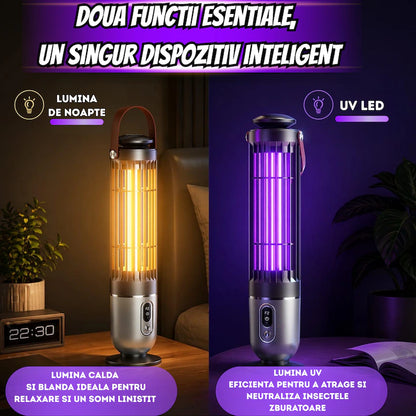 Lampa UV Anti-Tantari Reincarcabila si Lampa de Noapte 2 in 1, cu Senzor de Amurg, A-165-6
