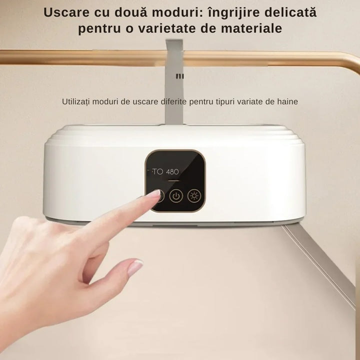 Uscator de Haine/Rufe, 600W, Cip PTC, Temporizare Inteligenta 1-8 ore, Sterilizare cu Lumina UV, 10Kg, A-147-19
