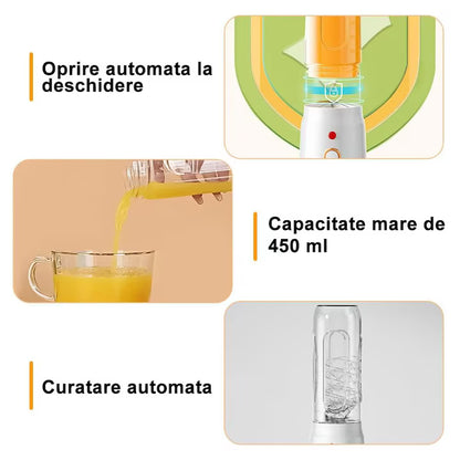 Set Blender Portabil Reincarcabil, 10 Lame Inox in 3D, 21.000 RPM, 450ml, A-161-17