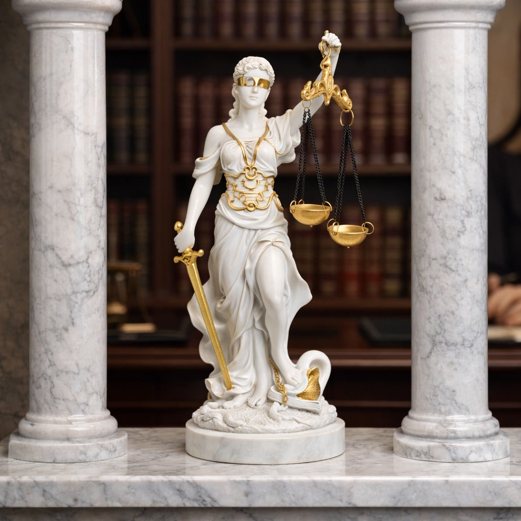 Lady Justice decorativa 20 cm – simbol al echilibrului si — Confort Practic Pentru Casa Ta