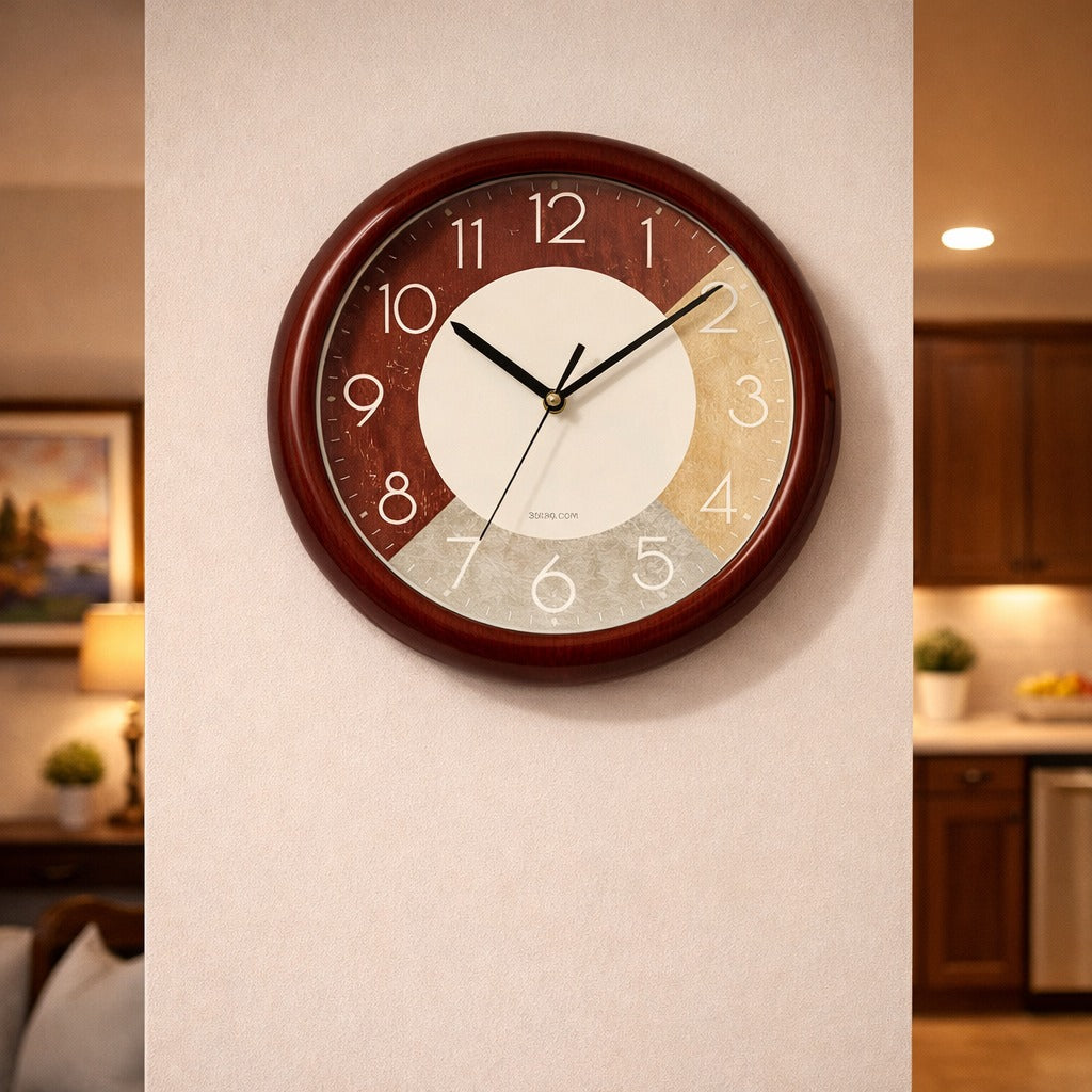 Ceas decorativ de perete 30 cm aspect lemn modern — Confort Practic Pentru Casa Ta