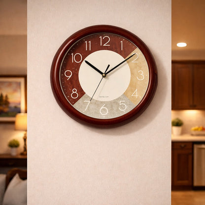 Ceas decorativ de perete 30 cm aspect lemn modern — Confort Practic Pentru Casa Ta