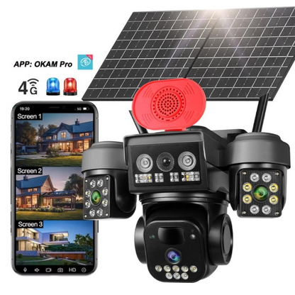 Camera Video PTZ 4G 12MP Alimentare Solara IP66 Vedere 355 — Control și Siguranță Zi de Zi