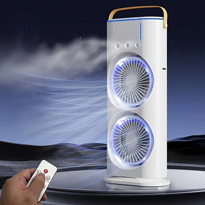 Ventilator portabil de birou cu umidificare prin pulverizare si telecomanda — Utilitate Smart Zi