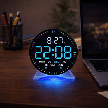 Ceas digital LED inteligent cu calendar complet alarma si iluminare — Confort Practic Pentru Casa