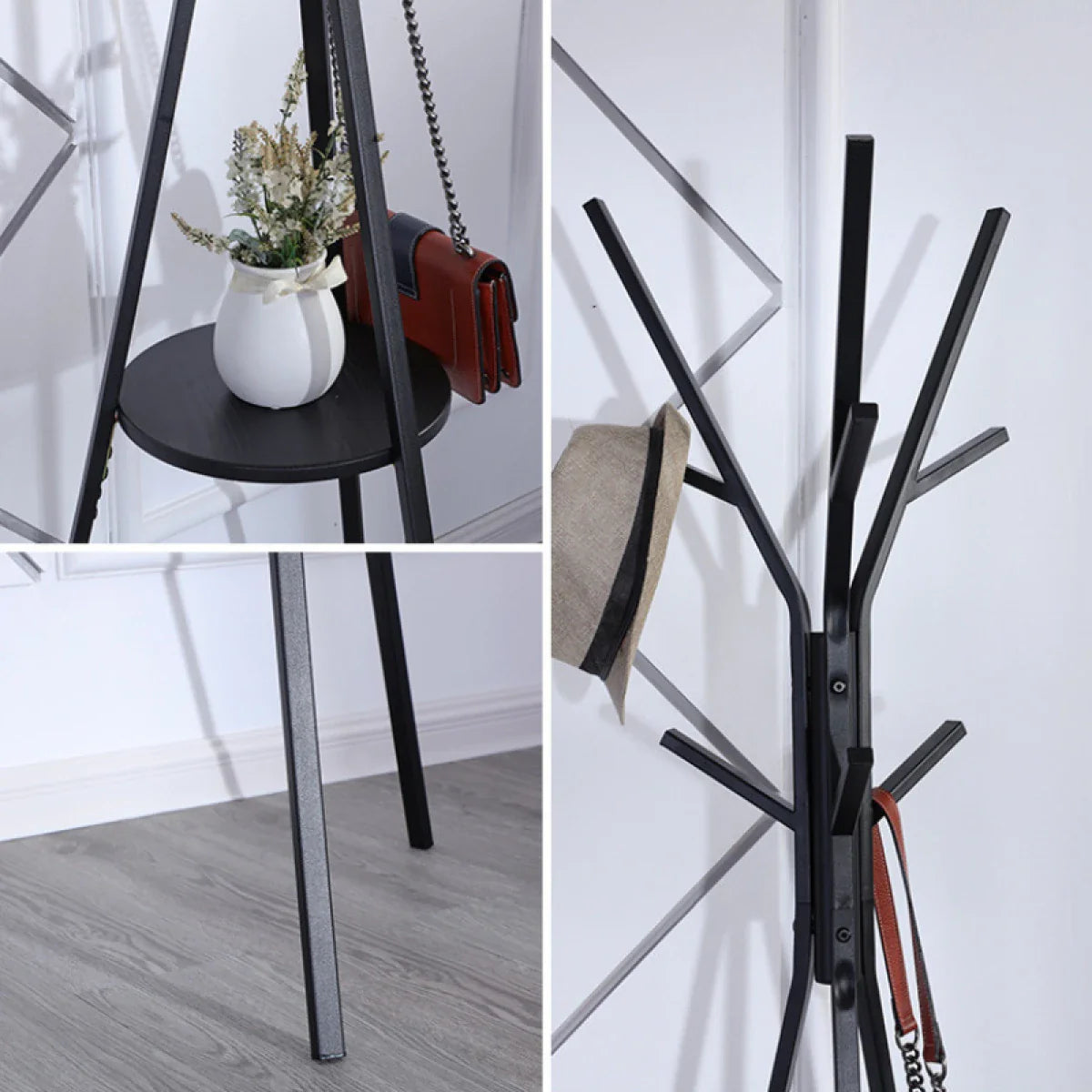 Cuier haine cu suport din lemn pentru accesorii 180 x — Confort Practic Pentru Casa Ta