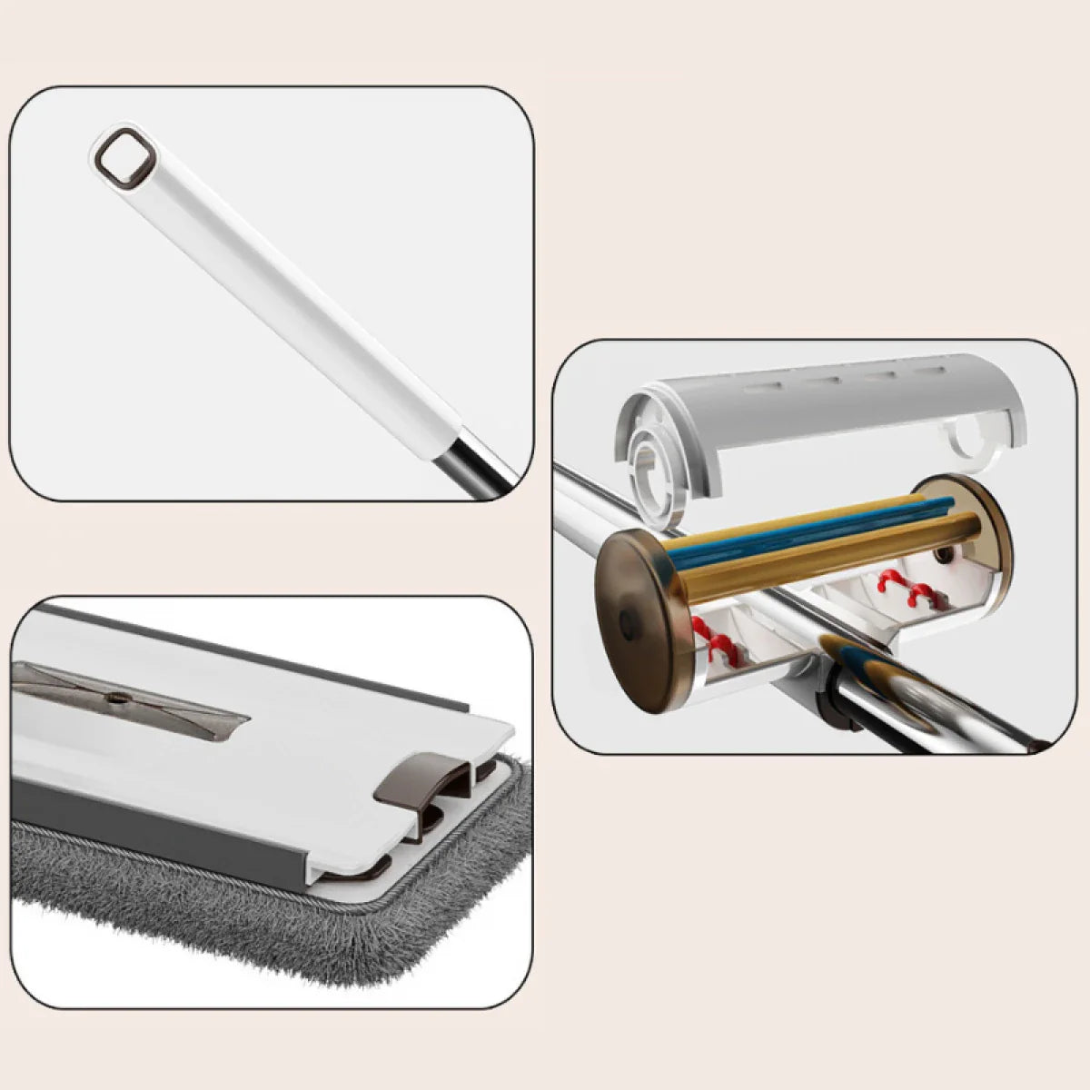 Set mop rotativ cu 2 lavete microfibra si lighean pliabil — Confort Practic Pentru Casa Ta