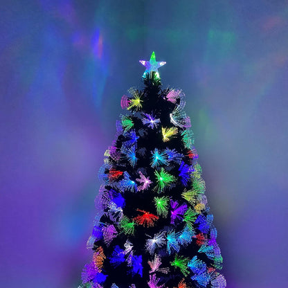 Brad artificial cu fibra optica multicolora si LED-uri 120cm pana — Ambient Modern Pentru Acasă