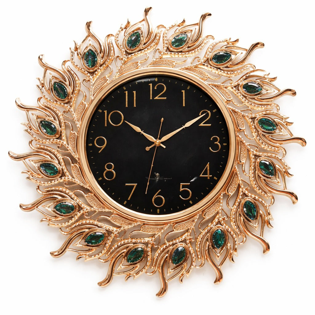 Ceas de perete decorativ 70 cm de paun design elegant — Confort Practic Pentru Casa Ta