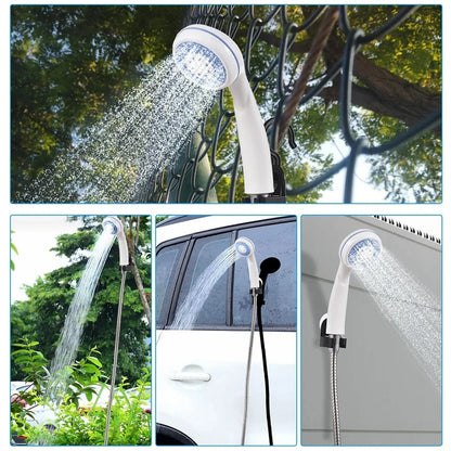 Dus portabil de camping cu robinet incorporat USB pentru interior/exterior — Mai Mult Confort