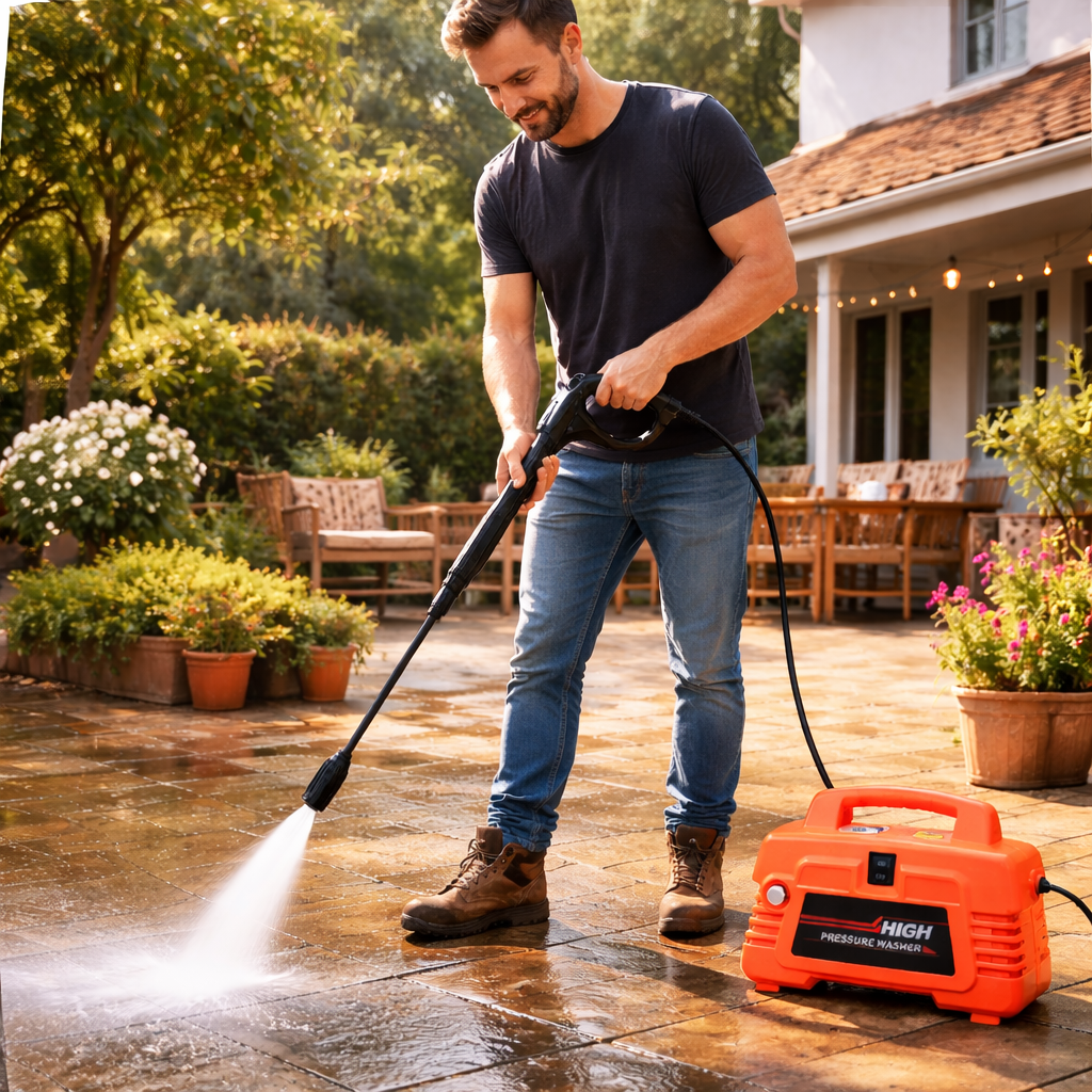 Aparat de Spalat cu Presiune Electric 1500W 6 l/min — Confort și Siguranță la Drum
