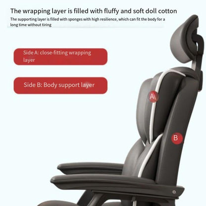 Scaun Ergonomic Directorial cu Suport Picioare Rabatabil Piele Ecologica — Confort Practic Pentru