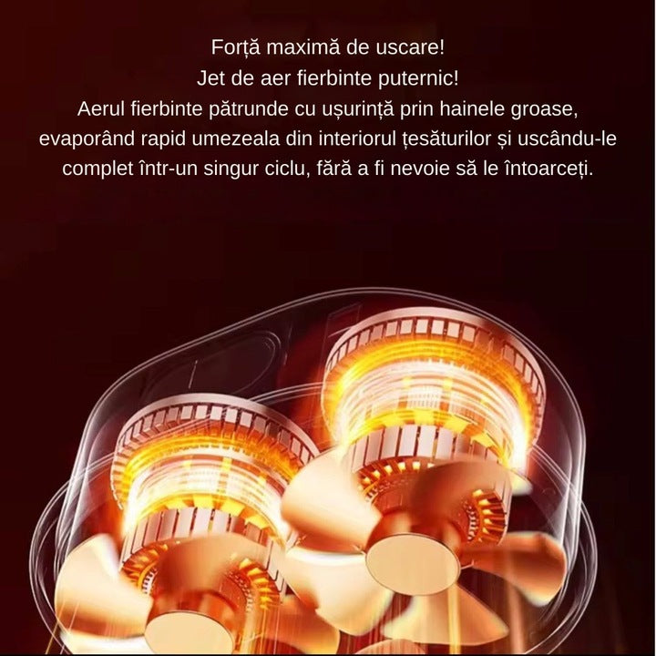 Uscator de Haine/Rufe, 600W, Cip PTC, Temporizare Inteligenta 1-8 ore, Sterilizare cu Lumina UV, 10Kg, A-147-19