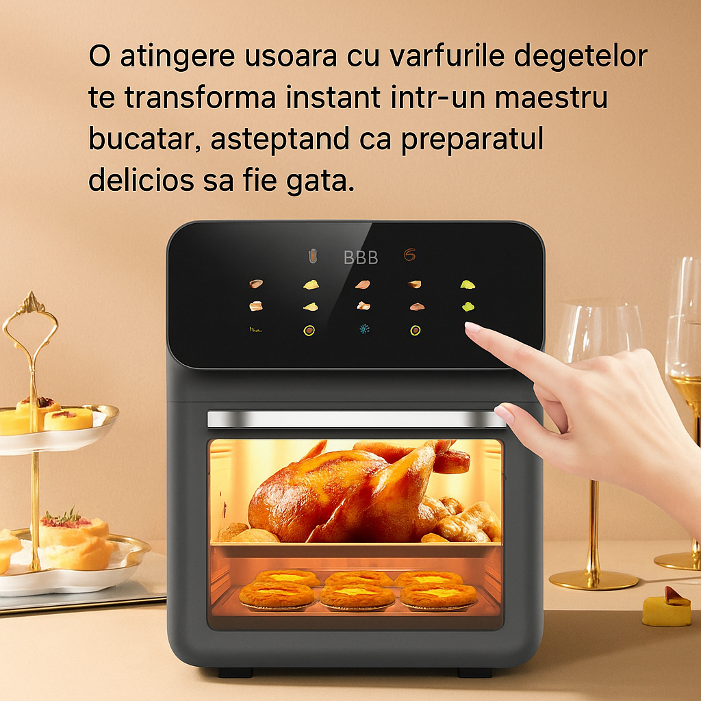Air Fryer Electric Inteligent 10L Cu Ecran Touch – Cuptor — Mai Mult Confort în Bucătărie