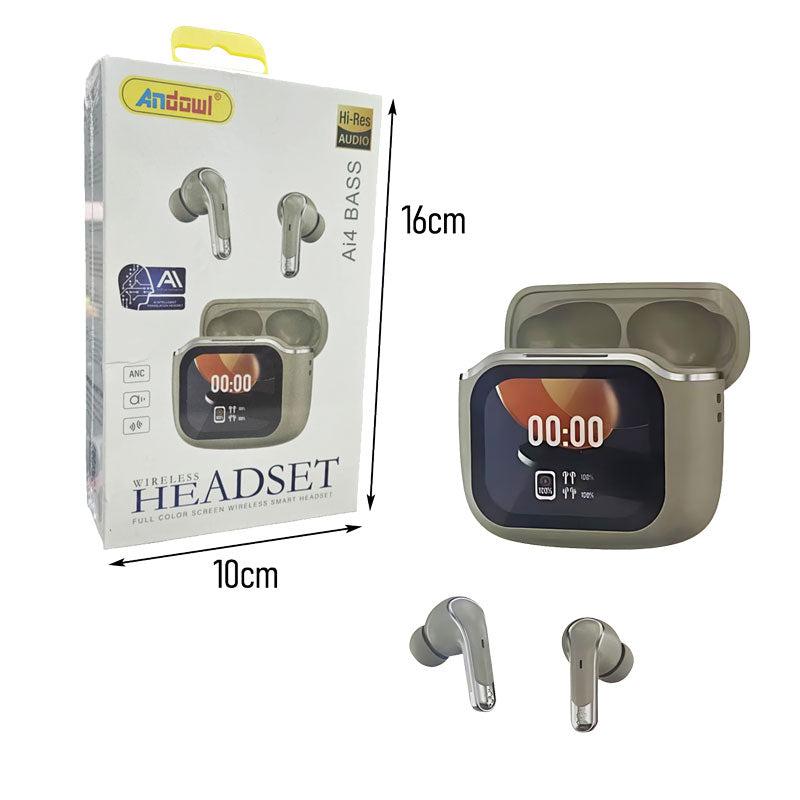 Casti wireless Bluetooth Andowl Ai4 Bass cu display LED — Utilitate Smart Zi de Zi