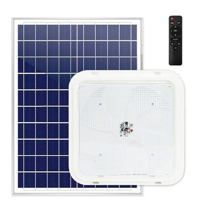 Aplică LED Solară Pătrată 200W cu Panou Solar, Telecomandă și Lumină Caldă/Rece, CLS-IL025