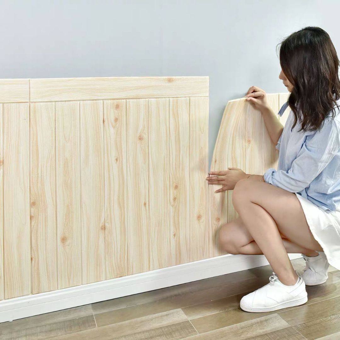 Tapet autocolant pentru perete 3D imitatie lemn 5mm — Confort Practic Pentru Casa Ta