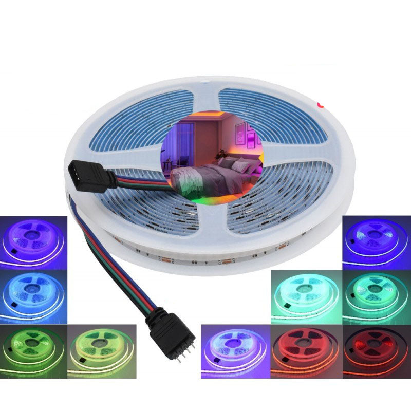 Bandă LED COB RGB 24V, 5m, 840 LED/m, 16W/m, 10mm, Q-18A133