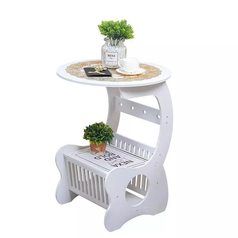 Masuta decorativa pentru cafea cu suport reviste si ziare 28cm — Confort Practic Pentru Casa Ta