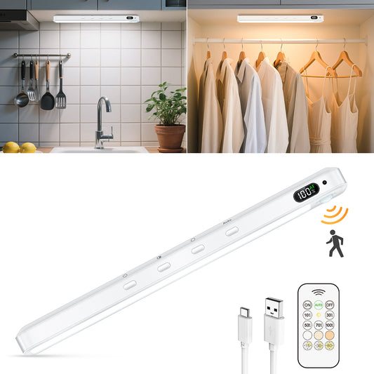 Lampă LED pentru Dulap cu Telecomandă si Senzor de Mișcare — Alb Reglabil 3000-6000K, Baterie 1500mAh